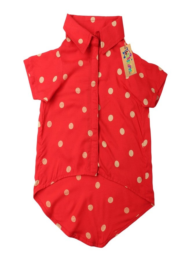 ويستيرن إرا قميص مطبوع عصري فائق النعومة من ويسترن إيرا، ملابس مريحة للغاية للكلاب، قميص قطني مطبوع يسمح بمرور الهواء، قميص خفيف الوزن ولطيف لحيواناتك الأليفة (مقاس XXXLarge - 30 بوصة) (أحمر منقط) - Image 5